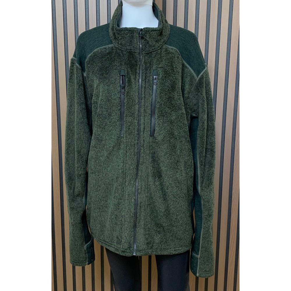 Kuhl Interceptr Fleece Jacket Men's XXL Green Full Zip Wool Blend Hybrid Layer